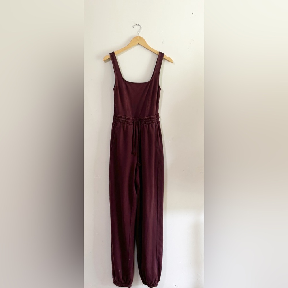 NWOT, BKE, Burgundy, Jumpsuit 13P2P 57Length